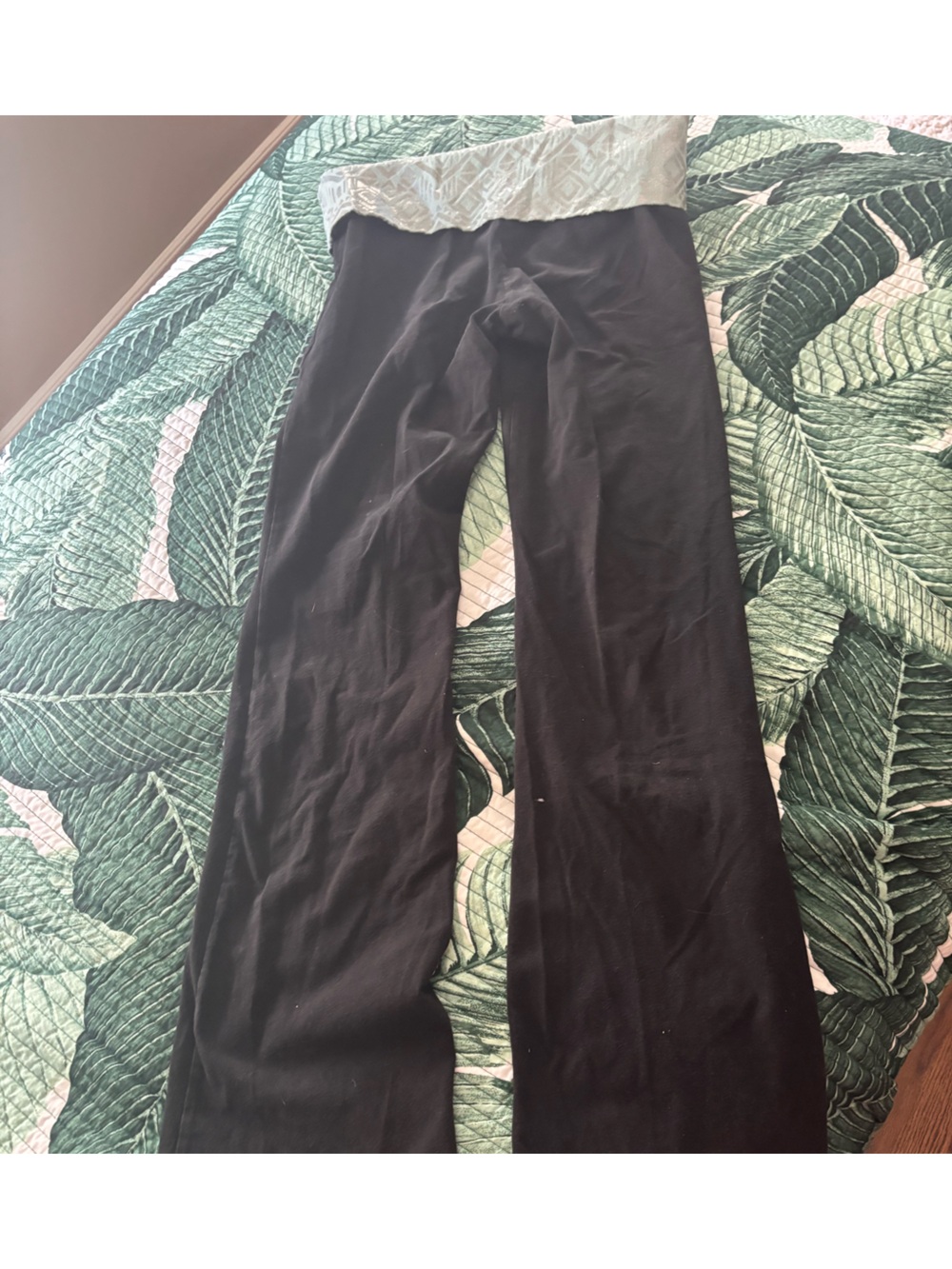 Pink Victoria secret Black Fold-Over Waist Yoga Pants